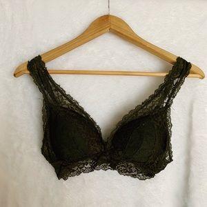 XOXO hunter green wireless bralette